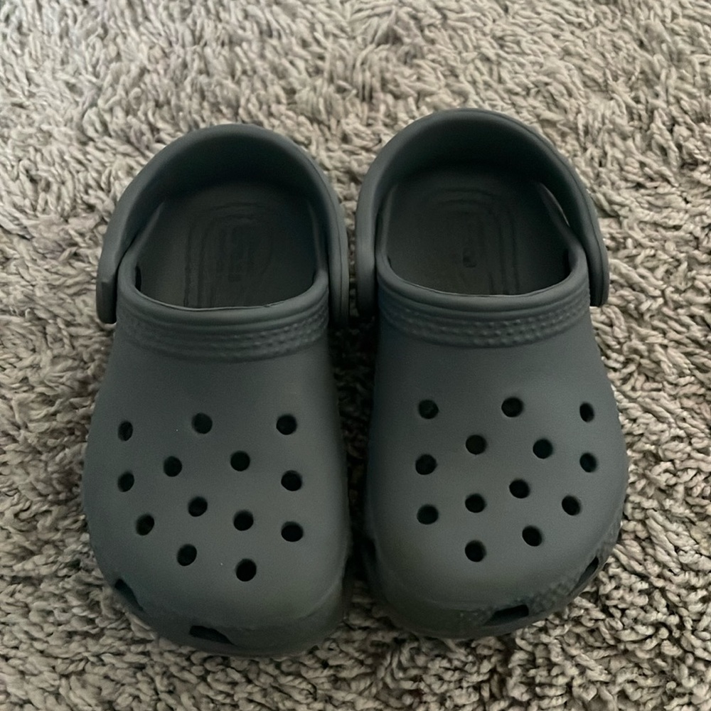 Crocs, gray in color, baby size 7